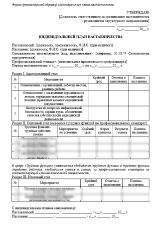 Комплект документов «Наставничество в стоматологии»